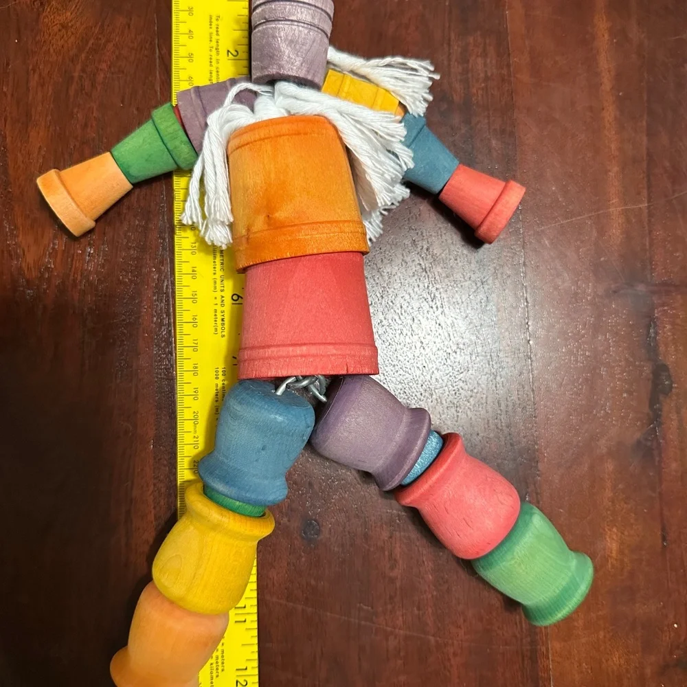Wood Robo-bot parrot toy